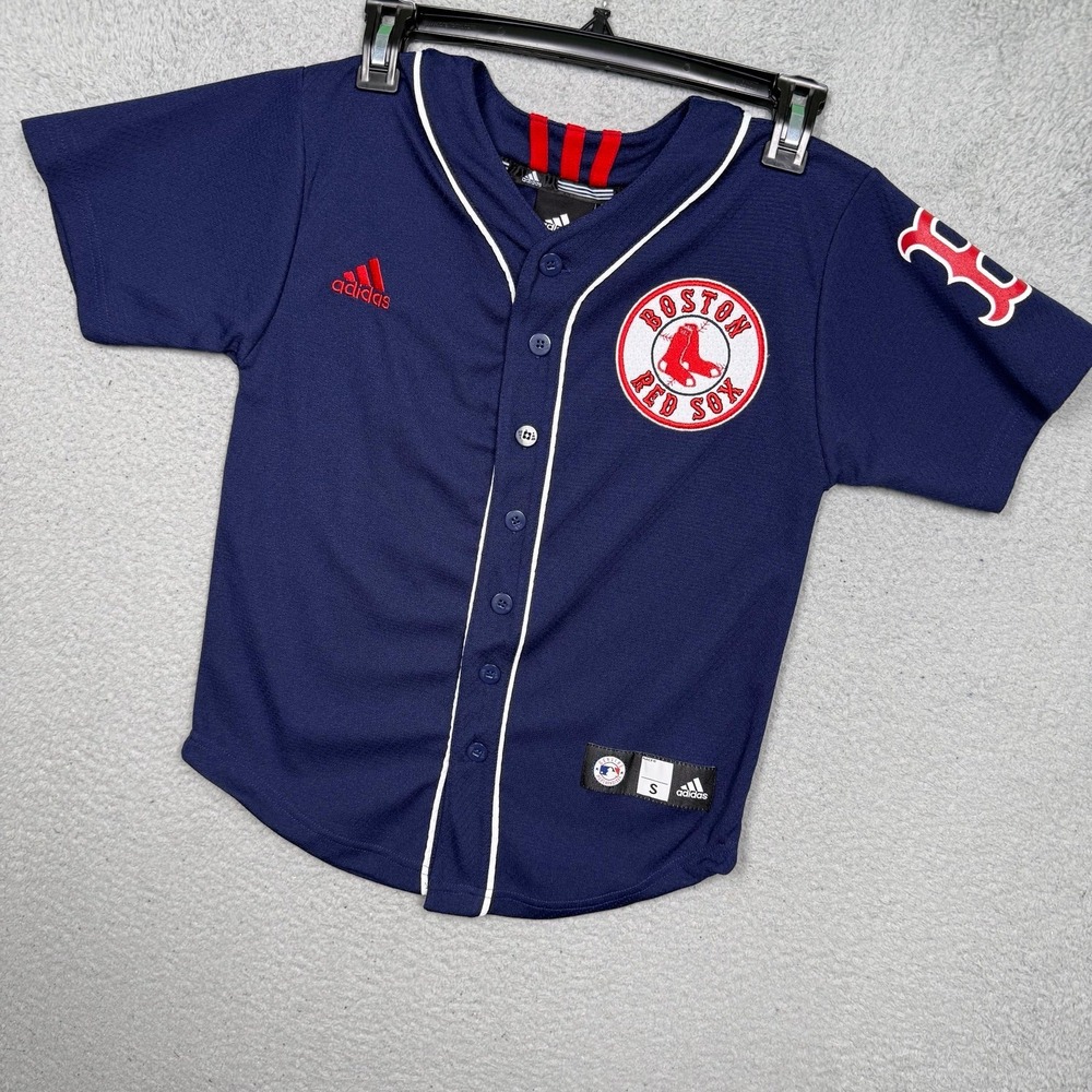 Kids Vintage Y2K Adidas Boston Red Sox Dustin‎ Pedroia Jersey